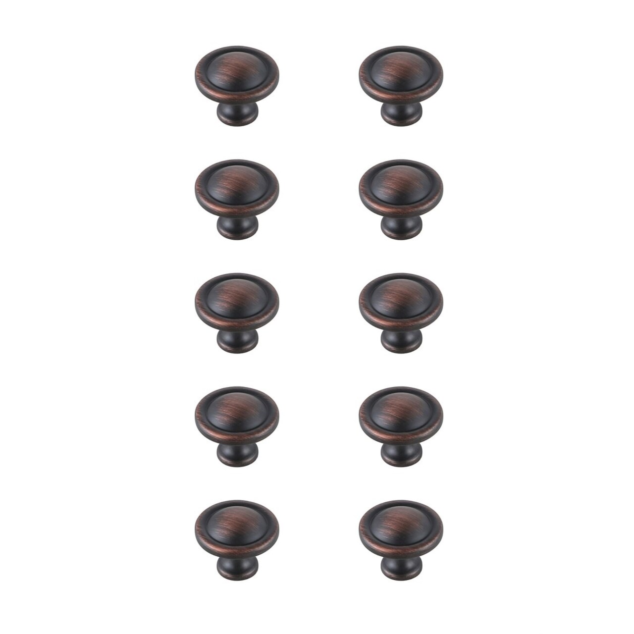Garlande 1.2" Diameter Oil-rubbed Bronze Mushroom Knob Multipack (Set of 10)